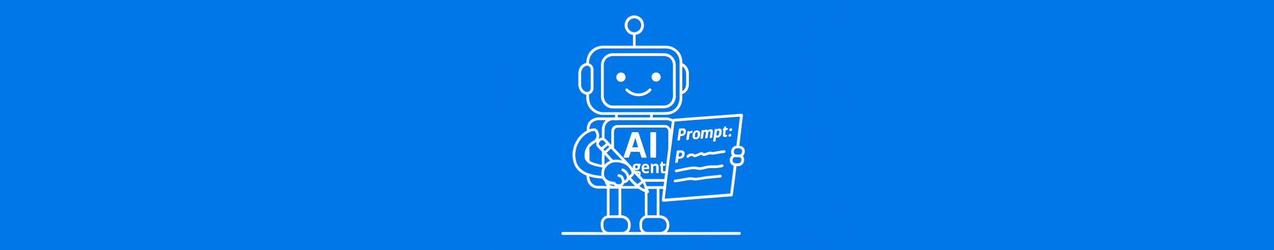 Vortrag Prompt Engineering mit Illustration eines Roboters, der Prompts mitschreibt